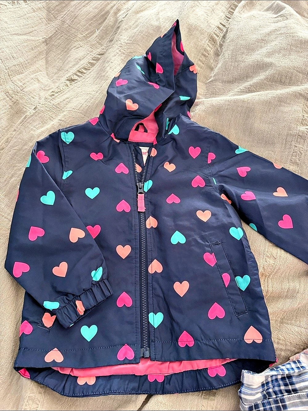 Carter's Toddler Heart Color-Changing Rain Jacket Girls 2T